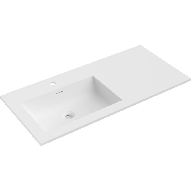 Mexen Otis lavabo encastré dans le plan à gauche 101 x 46,5 cm, blanc mat - 25181001L