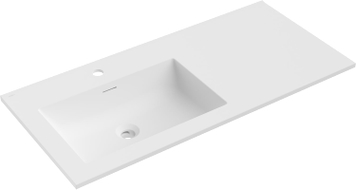 Mexen Otis lavabo encastré gauche 101 x 46,5 cm, blanc mat - 25181001L