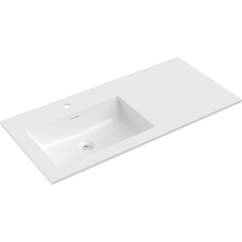 Mexen Otis lavabo encastré à gauche 101 x 46,5 cm, blanc brillant - 25181000L