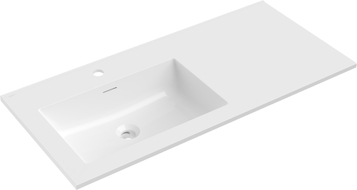 Mexen Otis lavabo encastré gauche 101 x 46,5 cm, blanc brillant - 25181000L