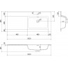 Mexen Otis lavabo encastré à droite dans le plan 101 x 46,5 cm, noir mat - 25181071P