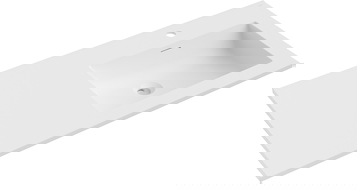 Mexen Otis lavabo encastré à droite 101 x 46,5 cm, blanc mat - 25181001P