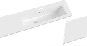Mexen Otis lavabo encastré à droite 101 x 46,5 cm, blanc brillant - 25181000P