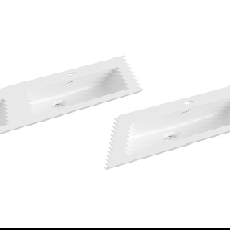Mexen Otis lavabo encastré double 121 x 46,5 cm, blanc brillant - 25181200D
