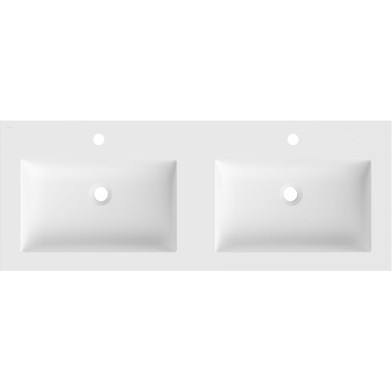 Mexen Otis lavabo encastré double 121 x 46,5 cm, blanc mat - 25181201D