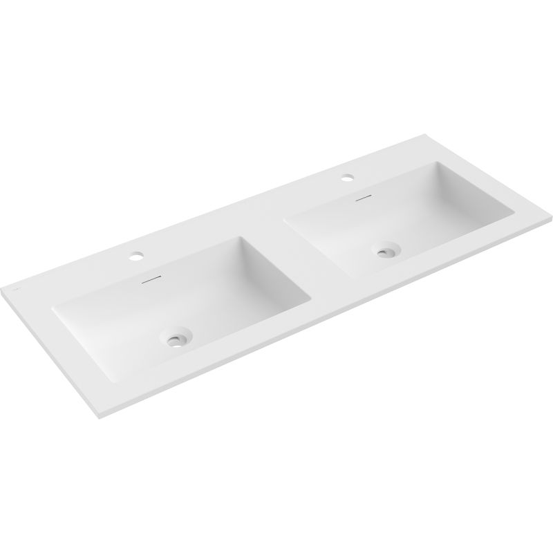 Mexen Otis lavabo encastré double 121 x 46,5 cm, blanc mat - 25181201D