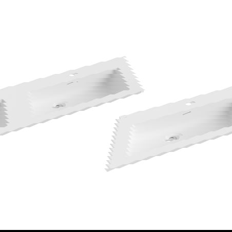 Mexen Otis lavabo encastré double 121 x 46,5 cm, blanc mat - 25181201D