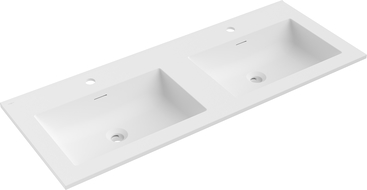 Mexen Otis lavabo encastré double 121 x 46,5 cm, blanc mat - 25181201D