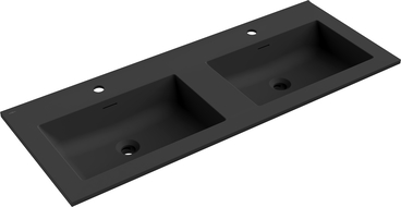 Mexen Otis lavabo encastré double 121 x 46,5 cm, noir mat - 25181271D