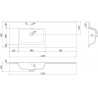 Mexen Otis lavabo encastré gauche 121 x 46,5 cm, blanc brillant - 25181200L