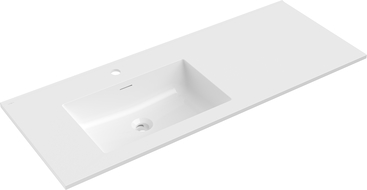 Mexen Otis lavabo encastré dans un plan gauche 121 x 46,5 cm, blanc brillant - 25181200L