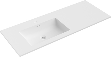 Mexen Otis lavabo encastré à gauche 121 x 46,5 cm, blanc mat - 25181201L