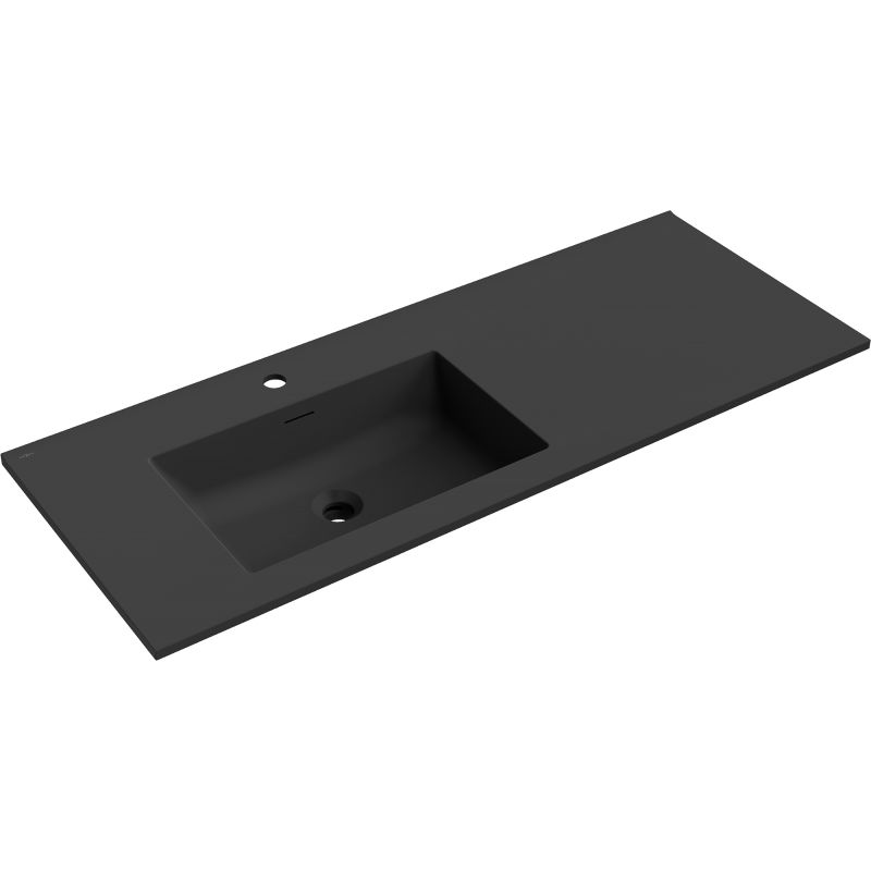 Mexen Otis lavabo encastré à gauche 121 x 46,5 cm, noir mat - 25181271L