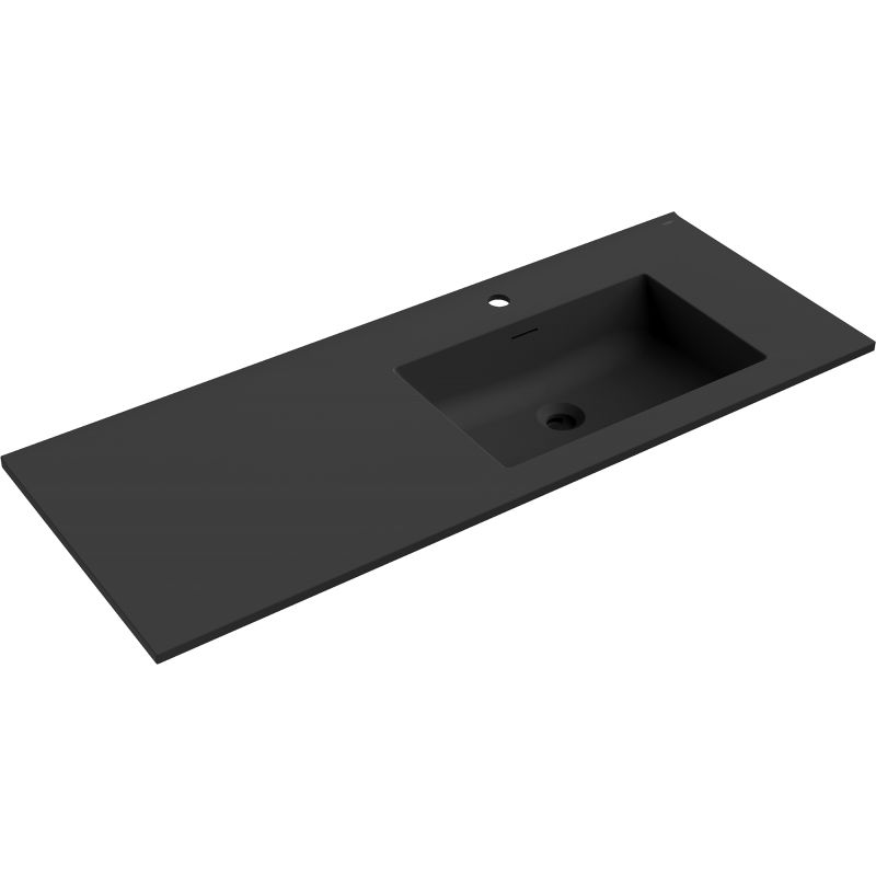 Mexen Otis lavabo encastré à droite 121 x 46,5 cm, noir mat - 25181271P