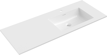 Mexen Otis lavabo encastré droite 121 x 46,5 cm, blanc brillant - 25181200P