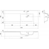 Mexen Otis lavabo encastré à droite 121 x 46,5 cm, blanc mat - 25181201P