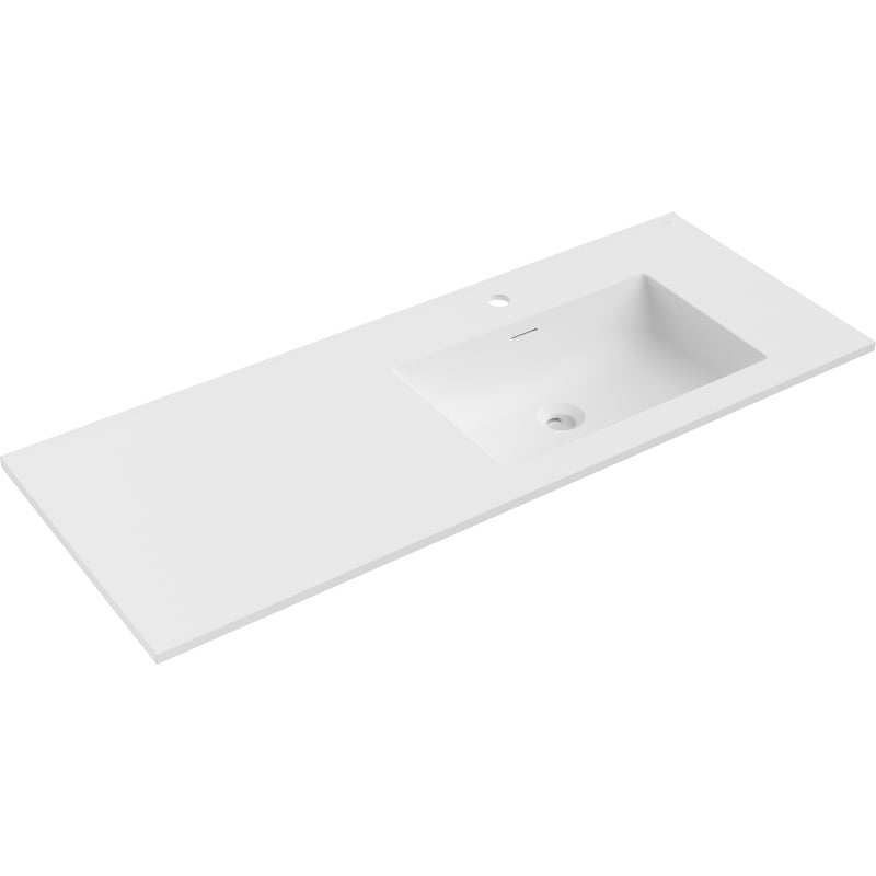 Mexen Otis lavabo encastré à droite 121 x 46,5 cm, blanc mat - 25181201P