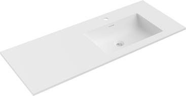 Mexen Otis lavabo encastré dans le plan droit 121 x 46,5 cm, blanc mat - 25181201P