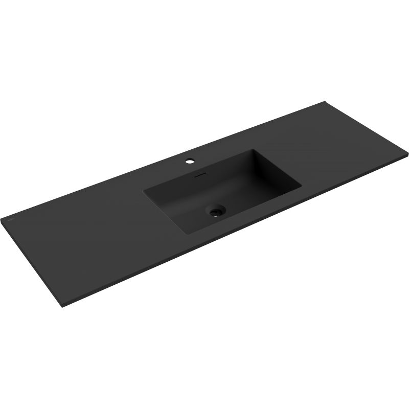 Mexen Otis évier encastré 141 x 46,5 cm, noir mat - 25181471