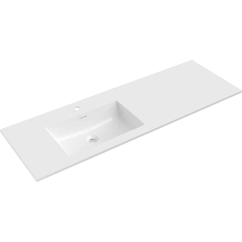 Mexen Otis lavabo encastré à gauche 141 x 46,5 cm, blanc brillant - 25181400L
