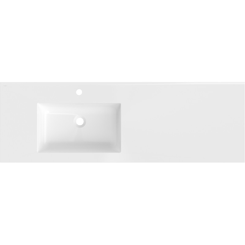 Mexen Otis lavabo encastré à gauche 141 x 46,5 cm, blanc brillant - 25181400L