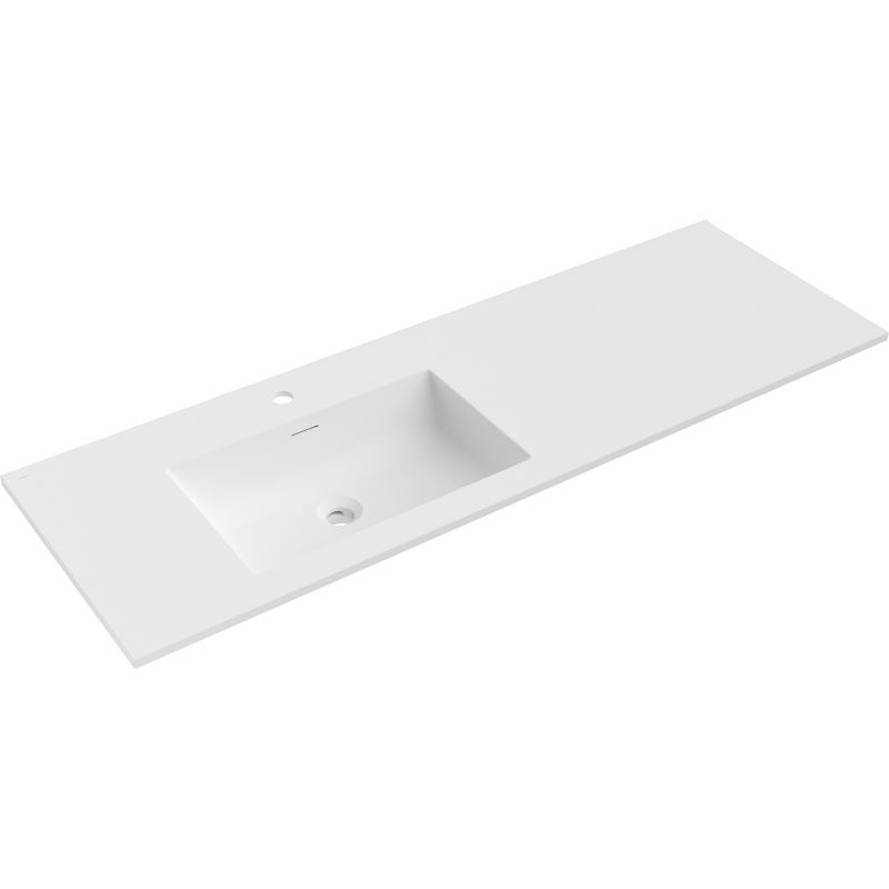 Mexen Otis lavabo encastré à gauche 141 x 46,5 cm, blanc mat - 25181401L