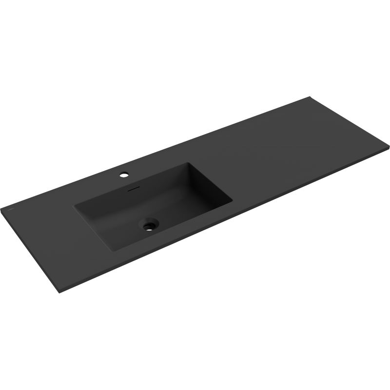 Mexen Otis lavabo encastré à gauche 141 x 46,5 cm, noir mat - 25181471L