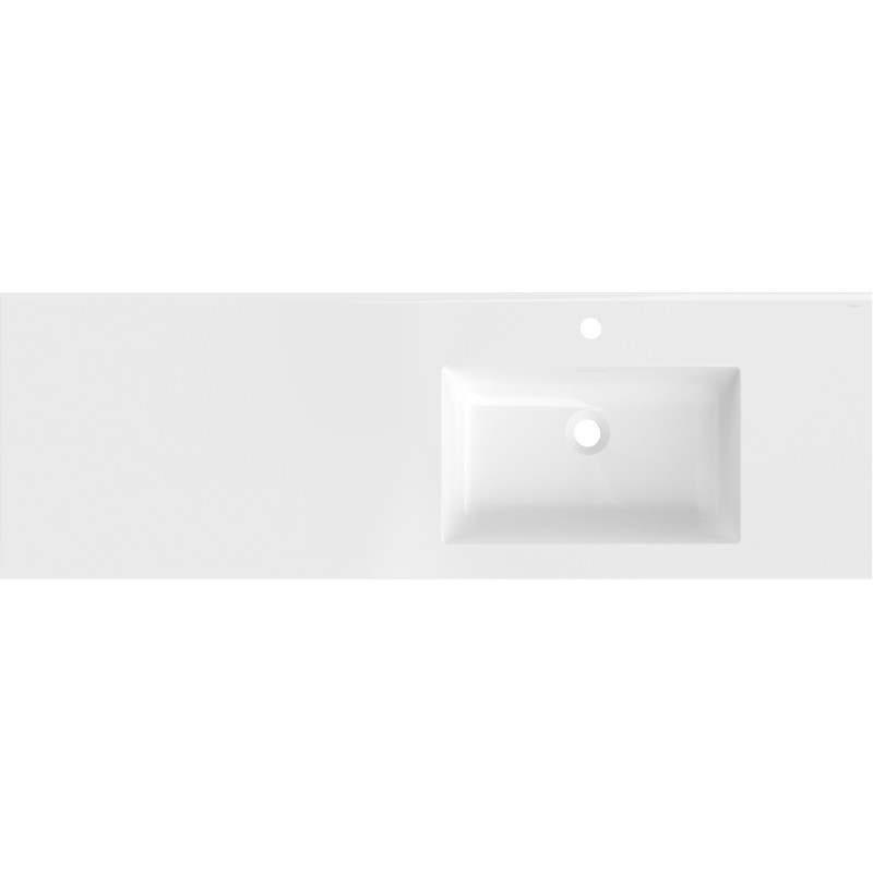 Mexen Otis lavabo encastré à droite 141 x 46,5 cm, blanc brillant - 25181400P