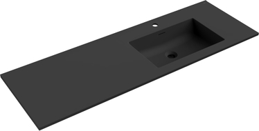 Mexen Otis lavabo encastré sur plan à droite 141 x 46,5 cm, noir mat - 25181471P
