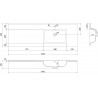Mexen Otis lavabo encastré sur plan à droite 141 x 46,5 cm, noir mat - 25181471P