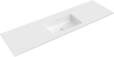 Mexen Otis lavabo encastré dans le plan 161 x 46,5 cm, blanc brillant - 25181600