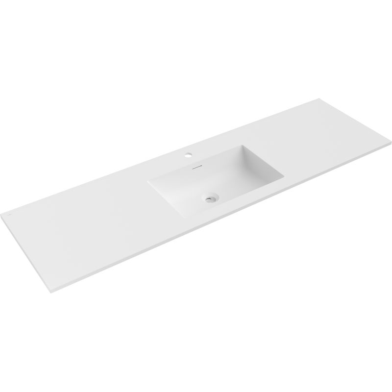 Mexen Otis lavabo encastré dans le plan 161 x 46,5 cm, blanc mat - 25181601