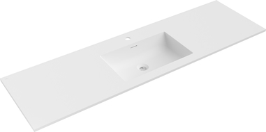 Mexen Otis lavabo encastré dans le plan 161 x 46,5 cm, blanc mat - 25181601