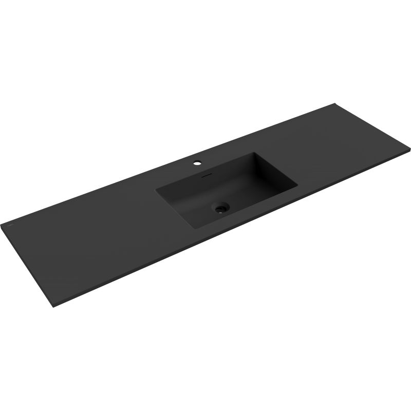 Mexen Otis lavabo encastré dans le plan 161 x 46,5 cm, noir mat - 25181671