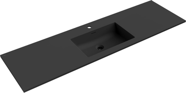 Mexen Otis lavabo encastré dans le plan de travail 161 x 46,5 cm, noir mat - 25181671