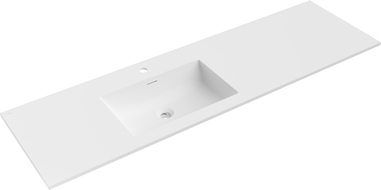 Mexen Otis lavabo encastré à gauche 161 x 46,5 cm, blanc mat - 25181601L