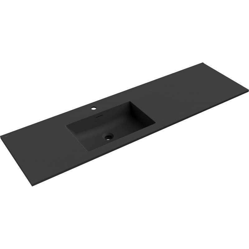 Mexen Otis lavabo encastré à gauche 161 x 46,5 cm, noir mat - 25181671L