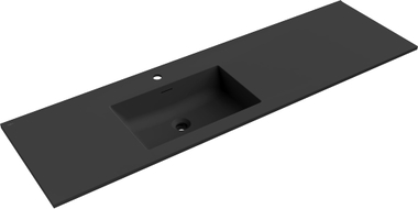 Mexen Otis lavabo encastré à gauche 161 x 46,5 cm, noir mat - 25181671L