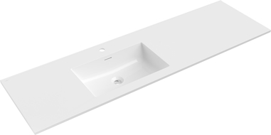 Mexen Otis lavabo encastré à gauche 161 x 46,5 cm, blanc brillant - 25181600L