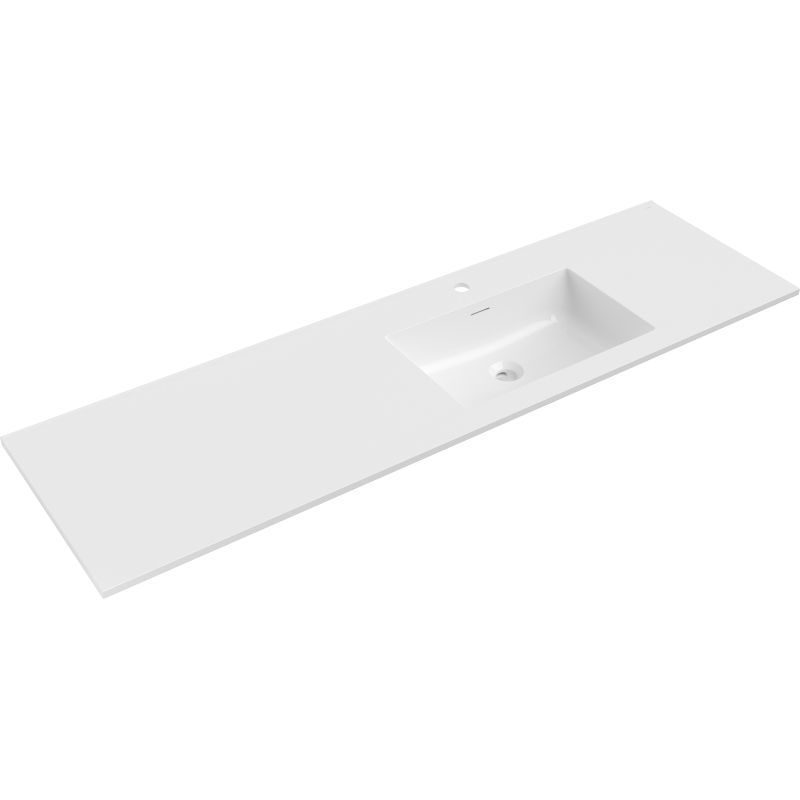 Mexen Otis lavabo encastré à droite 161 x 46,5 cm, blanc brillant - 25181600P