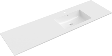 Mexen Otis lavabo encastré à droite 161 x 46,5 cm, blanc brillant - 25181600P