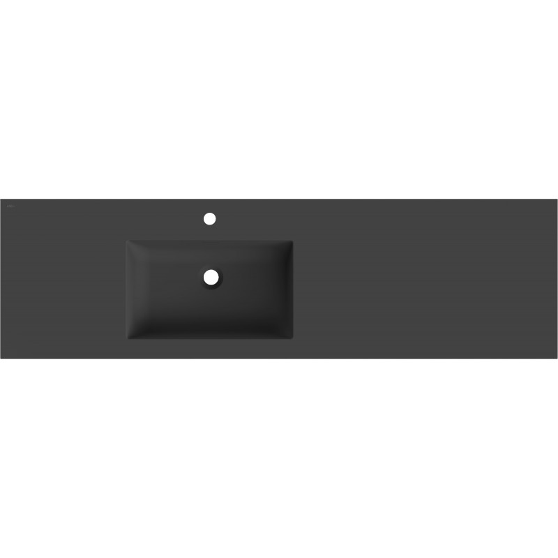 Mexen Otis lavabo encastré à gauche 161 x 46,5 cm, noir mat - 25181671L