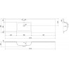 Mexen Otis lavabo encastré à gauche 161 x 46,5 cm, noir mat - 25181671L