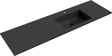 Mexen Otis lavabo encastré à droite 161 x 46,5 cm, noir mat - 25181671P