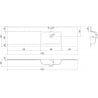 Mexen Otis lavabo encastré droit 161 x 46,5 cm, blanc mat - 25181601P