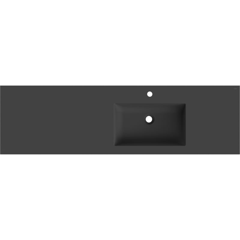Mexen Otis lavabo encastré à droite 161 x 46,5 cm, noir mat - 25181671P