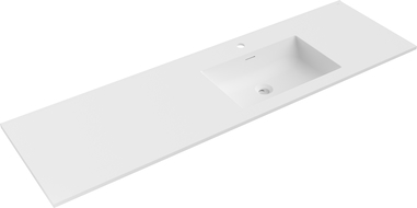 Mexen Otis lavabo encastré droit 161 x 46,5 cm, blanc mat - 25181601P