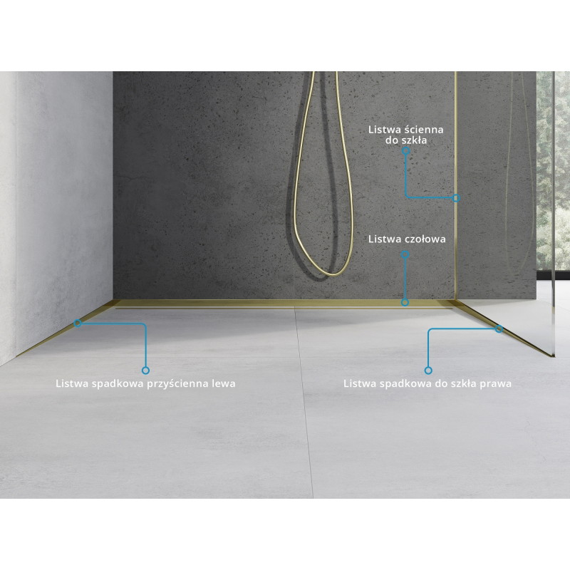 Mexen Line-B liste de pente pour verre 120 cm droite, or - 185004120R