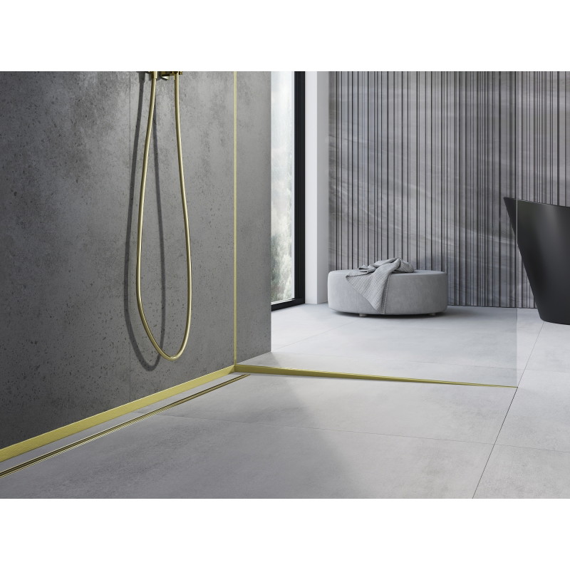 Mexen Line-B bande inclinée pour verre 120 cm droite, brosse dorée - 185504120R