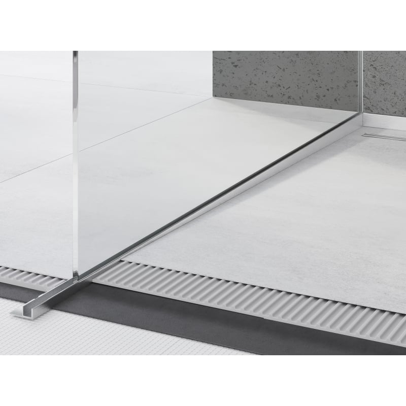 Mexen Line-B plinthe de pente pour verre 120 cm gauche, inox - 181004120L